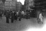 people and street scene in prague   