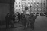 people and street scene in prague   