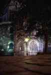 Aachener Dom, Aachen Cathedral at night with cobblestones 