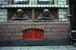 great ornament door  on a normal street house in Cologne  