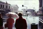 great photo of people waiting in the rain Auckland        