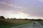 cyclist in landscape     