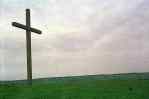 big christian cross on hilltop, belgium?       